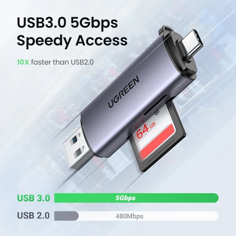 Cititor card SD/MicroSD USB 3.0 & USB-C