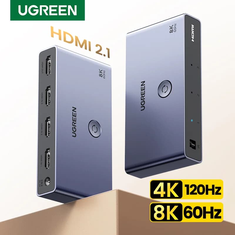 Comutator HDMI 2.1, 3 intrări - 1 ieșire, 8K, Telecomandă