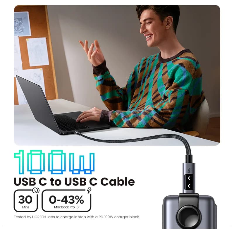 Cablu USB-C la USB-C, 100W PD, 0.5-3m
