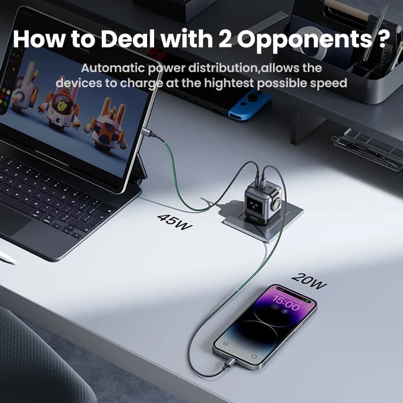 Încărcător perete GaN USB-C 65W, Stecher US