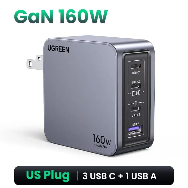 Încărcător de perete GaN USB-C 160W, PD3.1