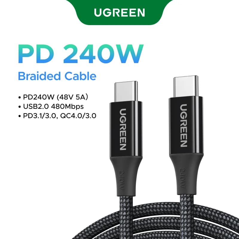 Cablu de încărcare rapidă USB-C la USB-C de 240W