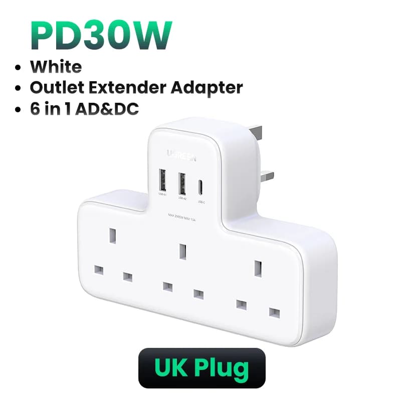 Priză multiplu de masă cu priză UK și încărcător 30W