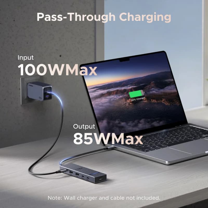 Hub USB-C cu HDMI 4K, transfer date 10Gbps și PD 100W