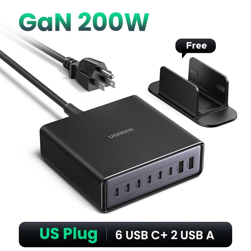 Încărcător desktop GaN 200W, priză US