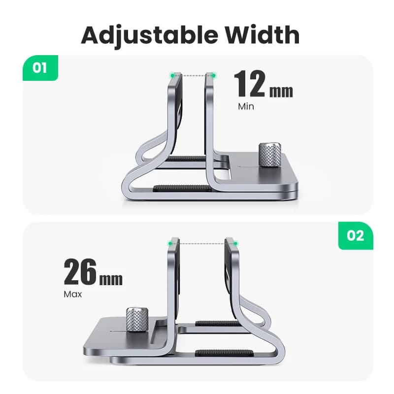 Stand vertical pliabil pentru laptop din aluminiu