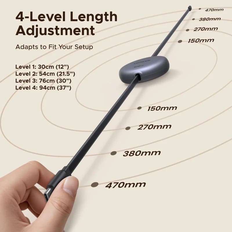 Cablu retractabil de încărcare rapidă USB-C la USB-C, 100W
