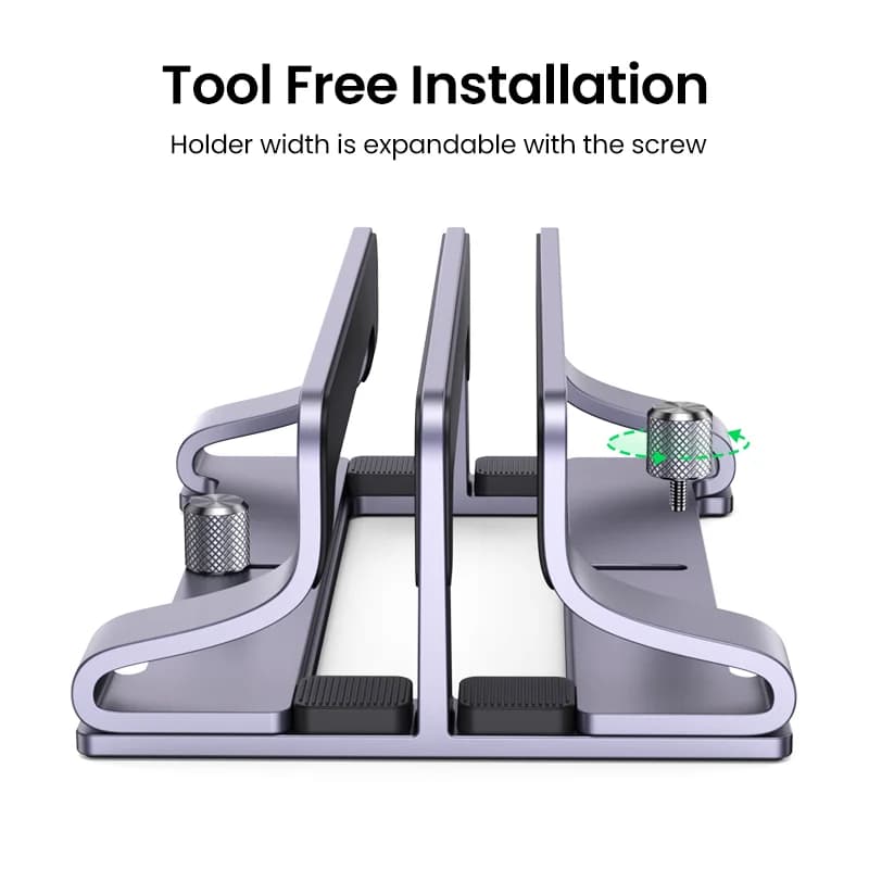 Stand vertical pentru laptop din aluminiu, design pliabil