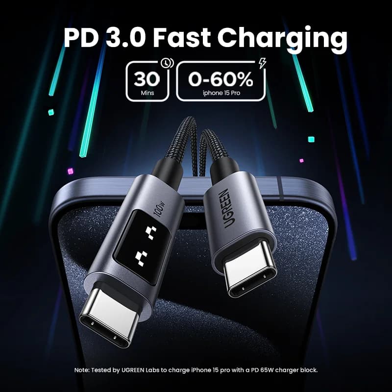 Cablu USB-C la USB-C, 100W PD, 0.5-3m