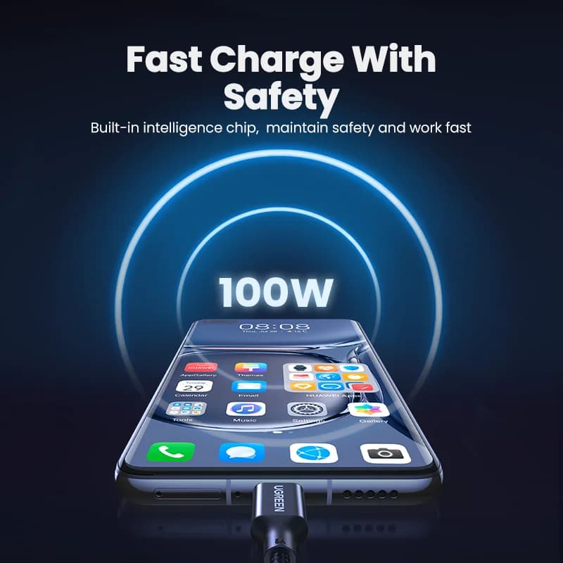 Cablu Super Charge USB-A la USB-C, 100W