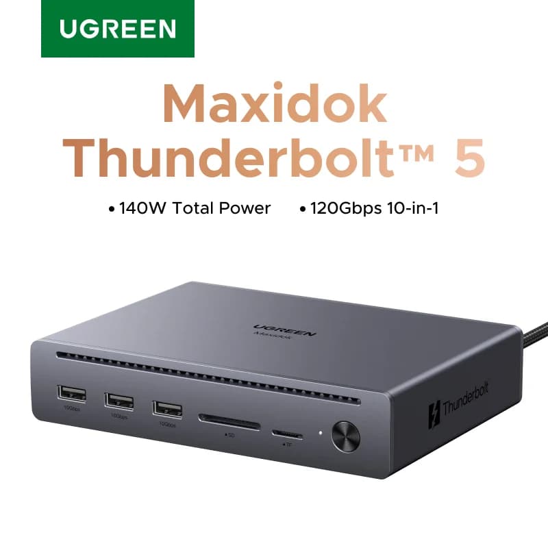 Stație de andocare Thunderbolt 5, 10 în 1, cu 120Gbps