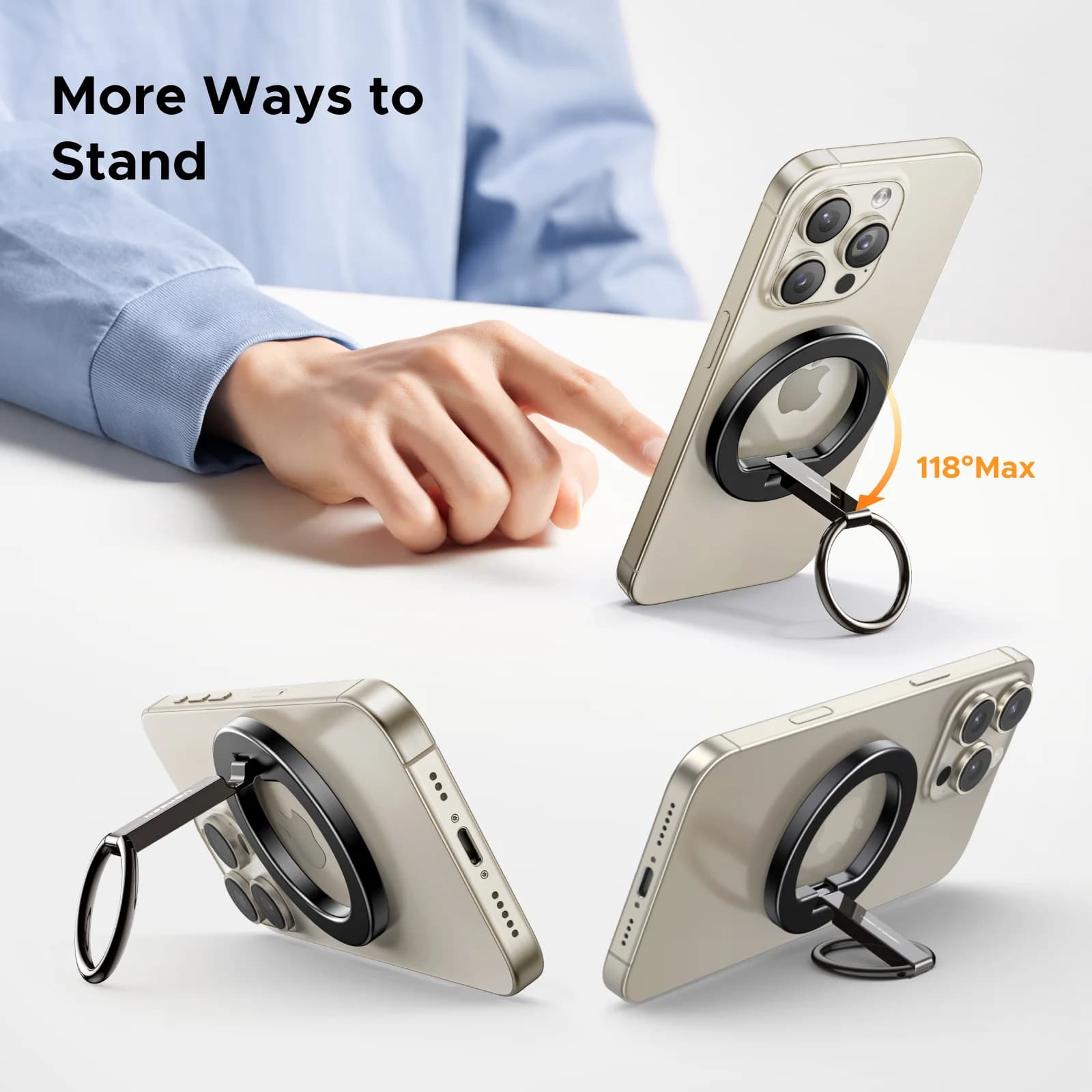 Inel Magnetic pentru Telefon cu Stand, Rotire 360°