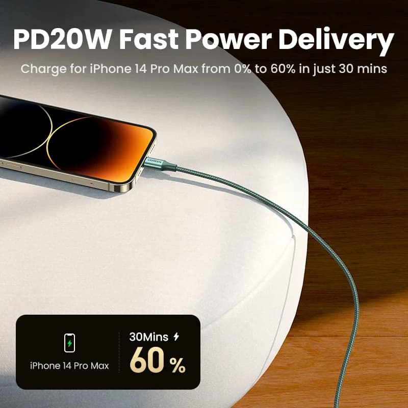 Cablu MFi USB-C la Lightning, Încărcare rapidă PD 20W