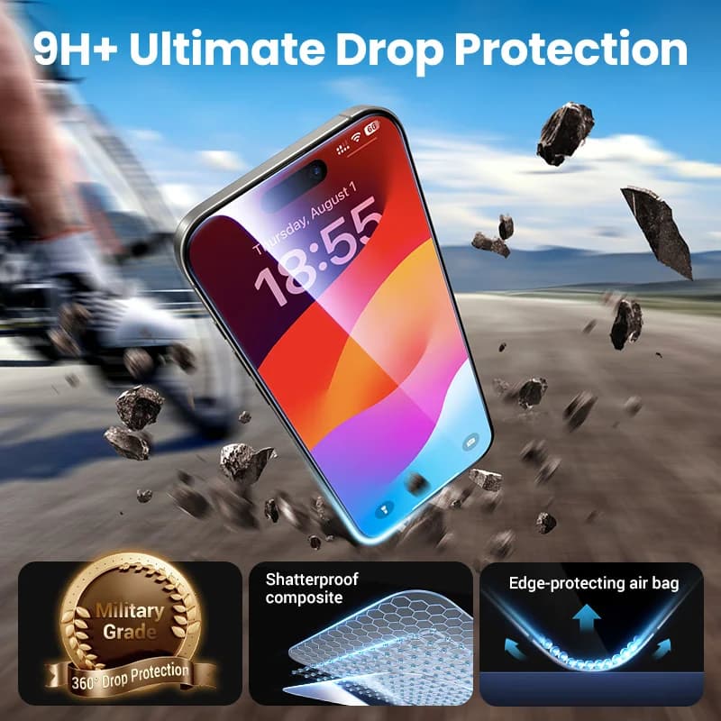 Protector ecran sticlă securizată, set 2 buc., pentru iPhone