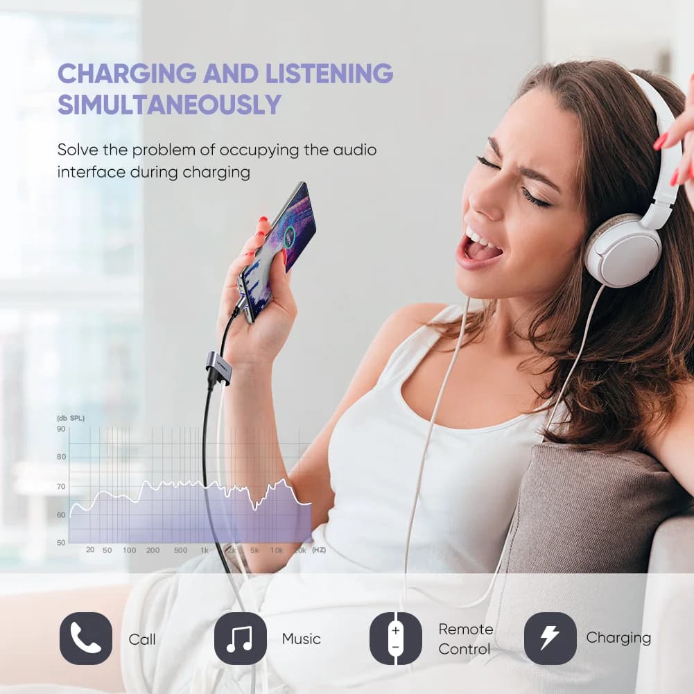 Cablu adaptor audio USB-C la AUX 3.5mm