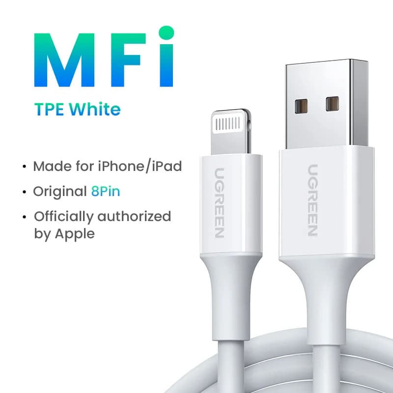 Cablu Lightning la USB certificat MFi, încărcare rapidă 2.4A