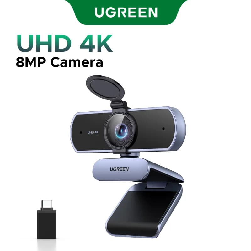 Cameră web 4K cu microfon și corecție automată a luminii