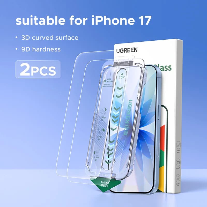 Folie de protecție din sticlă securizată pentru iPhone, pachet de 2 buc.