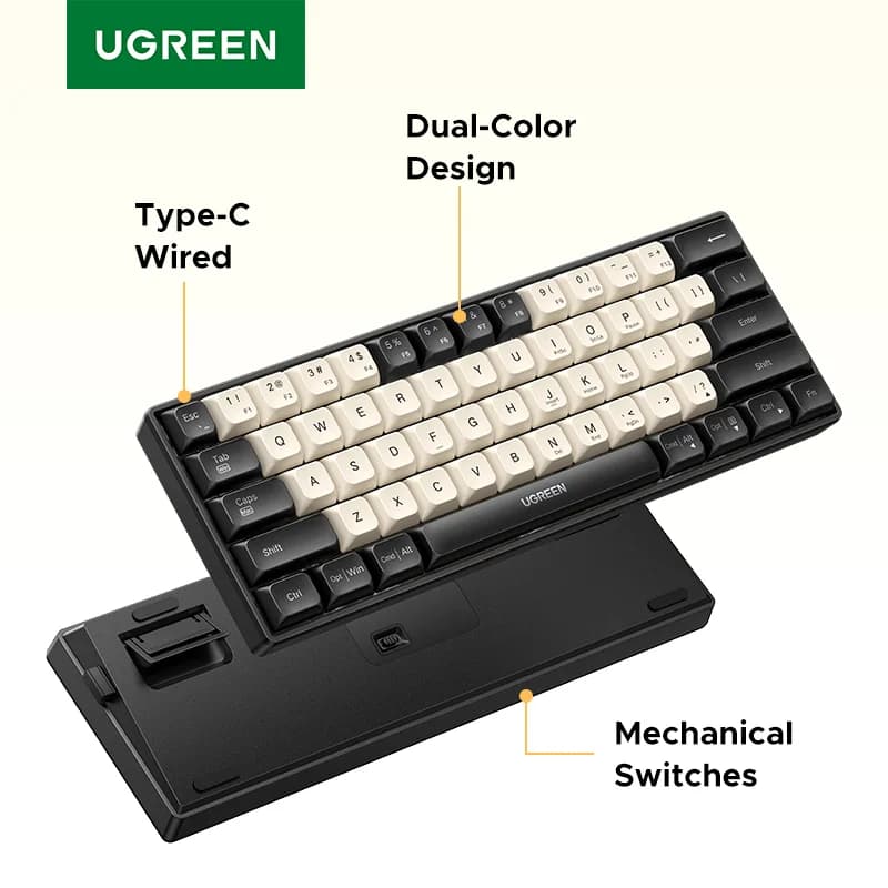 Tastatură mecanică cu fir, 61 de taste, keycaps PBT