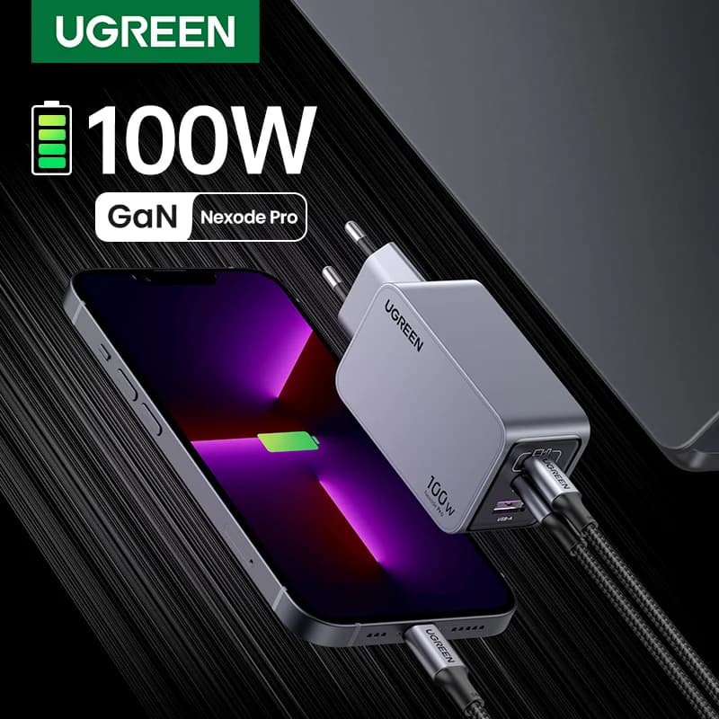 Încărcător rapid GaN USB-C 100W, priză coreeană