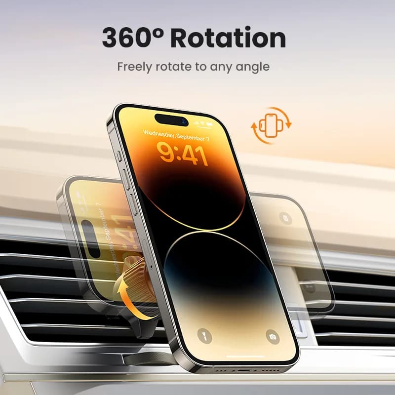 Suport auto de încărcare wireless magnetic Qi2, 25W