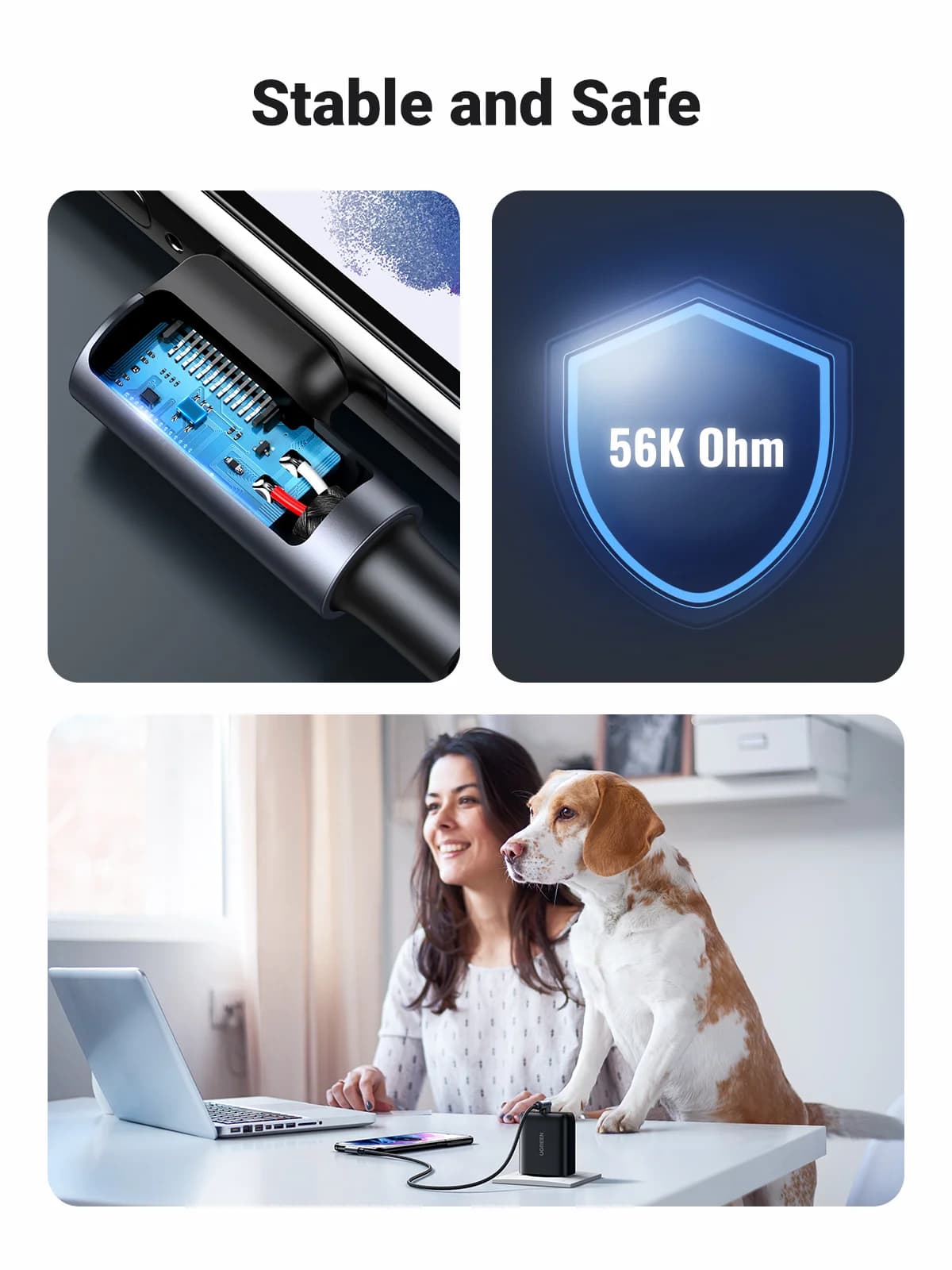 Cablu USB-C la USB-C din nylon la 90 de grade