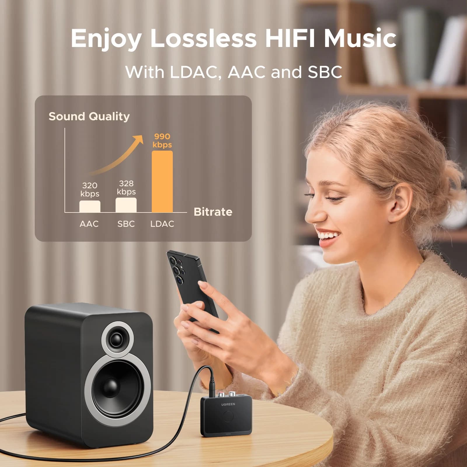 Receptor audio Bluetooth 6.0, 3.5mm și RCA