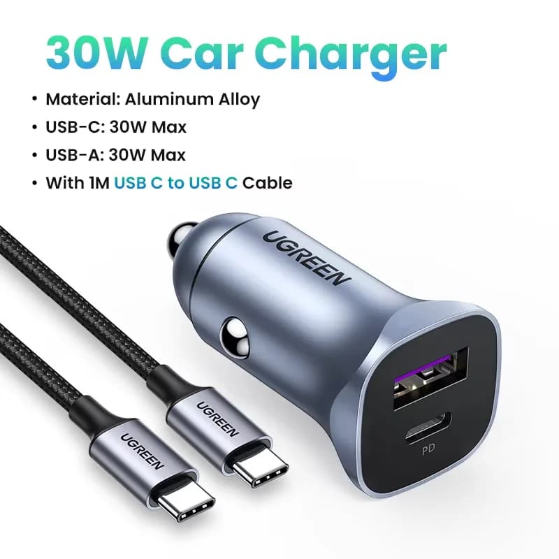 Încărcător auto USB-C cu Quick Charge