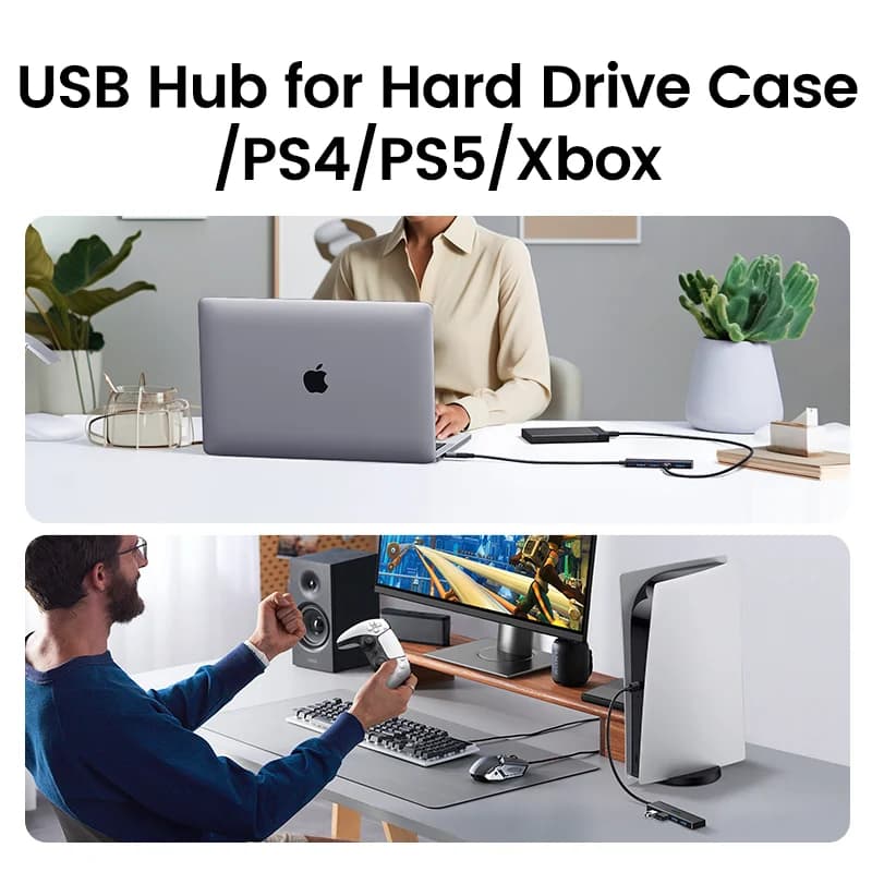 Hub USB 3.0 & USB-C cu 4 porturi
