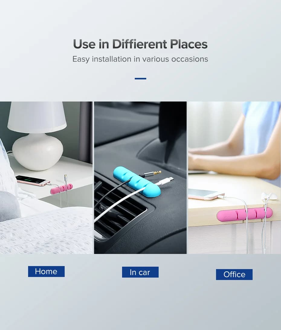 Clipsuri organizatoare cabluri USB din silicon
