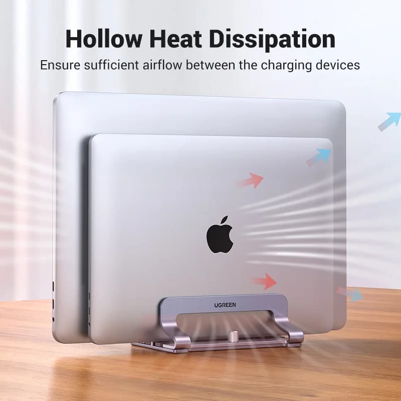 Stand vertical pentru laptop din aluminiu, design pliabil