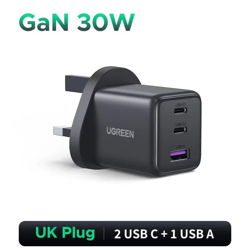 Încărcător rapid USB-C GaN 45W, priză UK