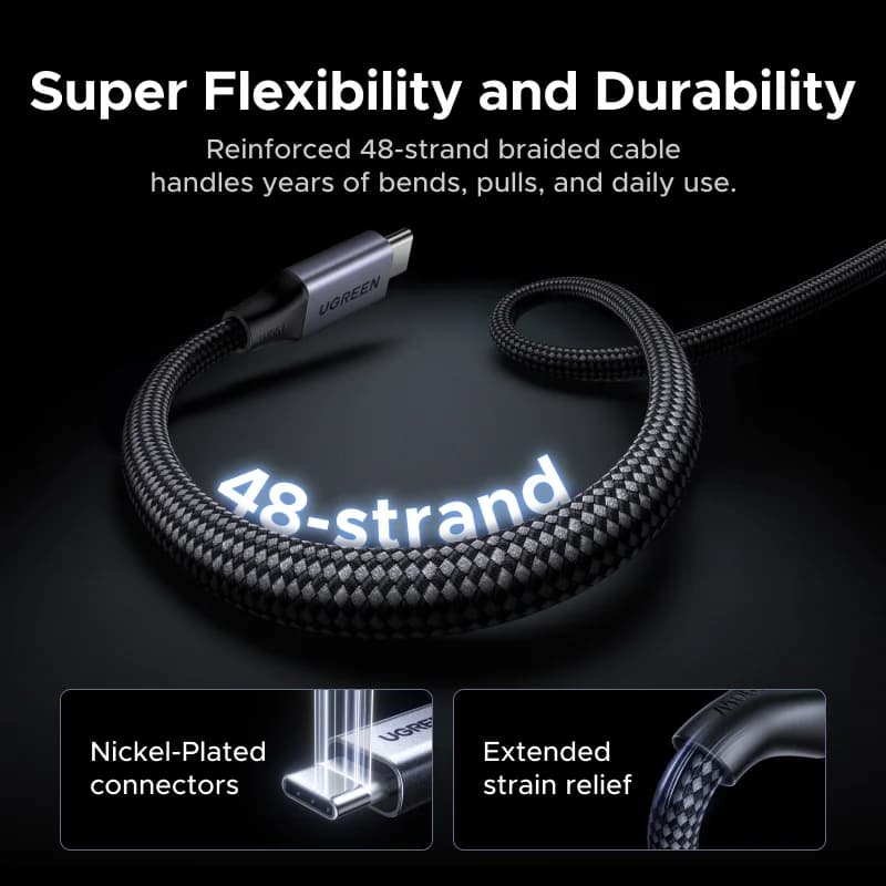 Cablu de încărcare rapidă magnetic USB-C la USB-C, 100W