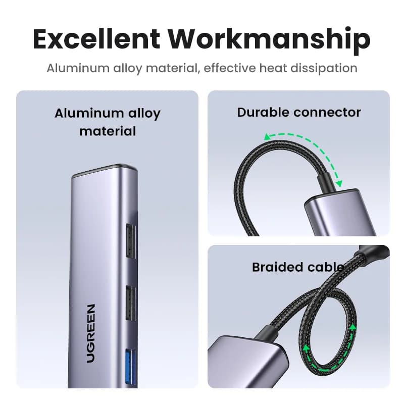 Hub USB-C cu HDMI 4K, SD/TF și PD 100W