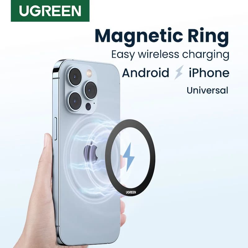 Adaptor inel magnetic metalic pentru încărcare wireless MagSafe