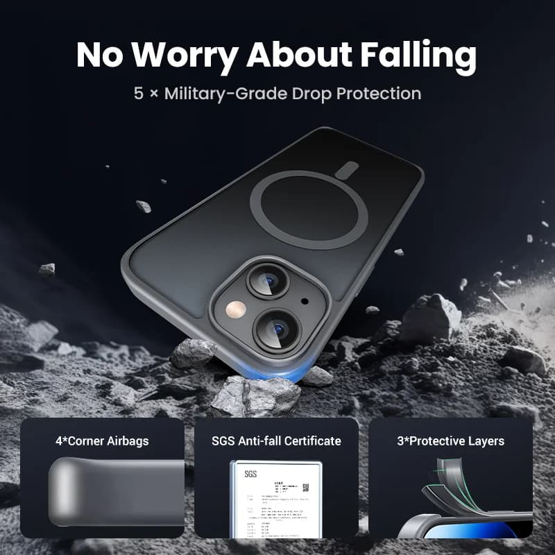 Carcasă magnetică mată, anti-șoc pentru iPhone