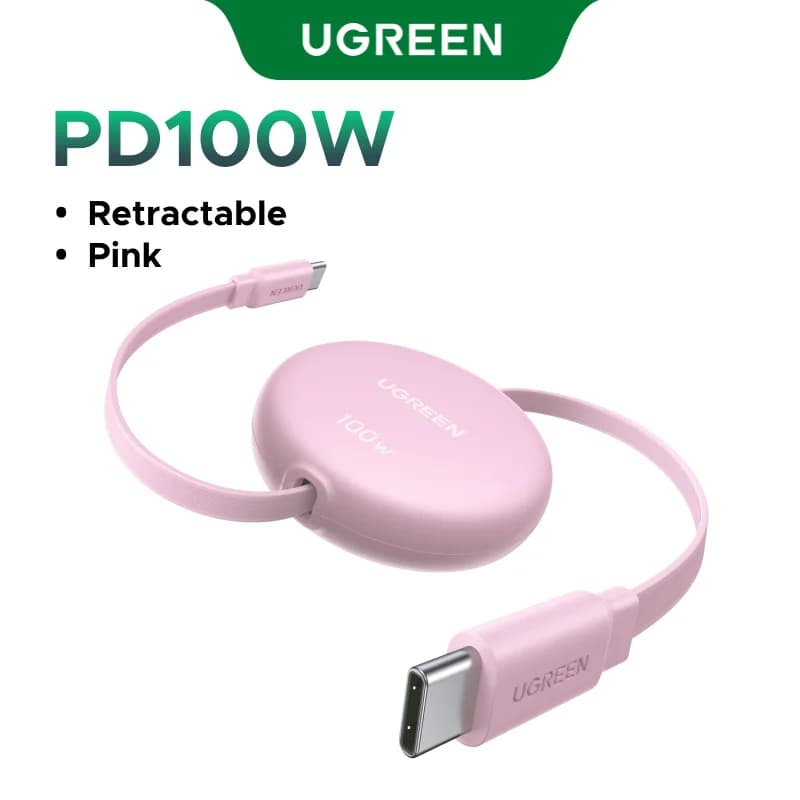 Cablu retractabil de încărcare rapidă USB-C la USB-C, 100W