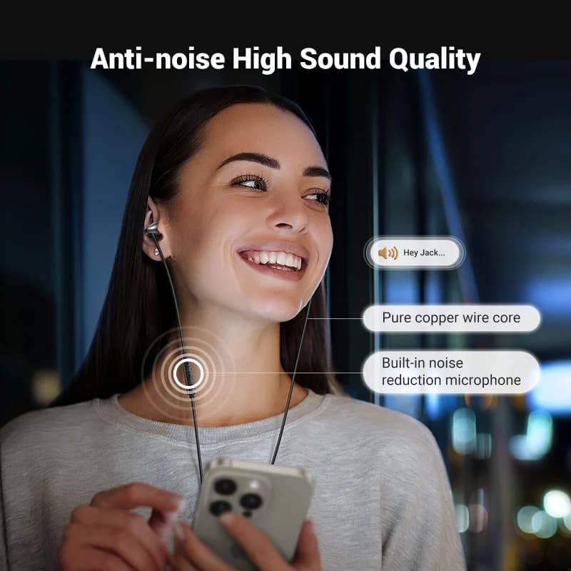 Căști in-ear cu fir USB-C și jack 3.5mm cu microfon