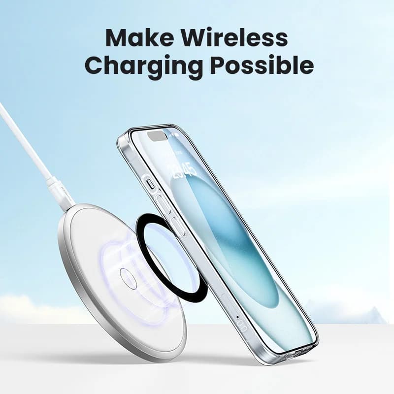 Adaptor inel magnetic metalic pentru încărcare wireless MagSafe