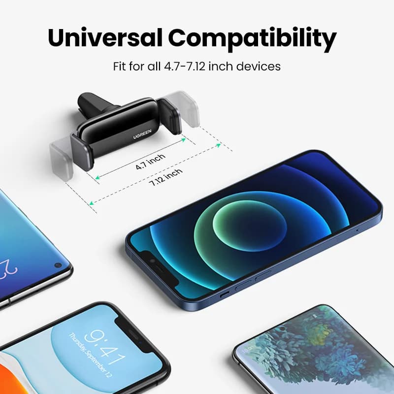 Suport universal pentru telefon auto, prindere în grila de aerisire