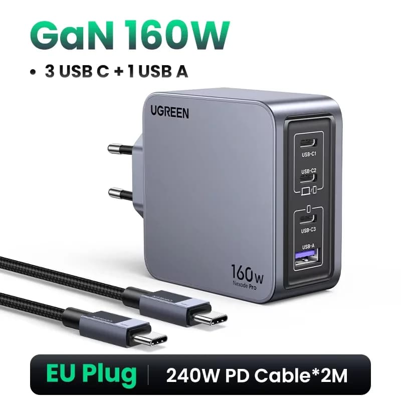 Încărcător de perete GaN USB-C 160W, PD3.1