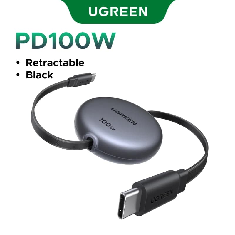 Cablu retractabil USB-C la USB-C, PD 100W