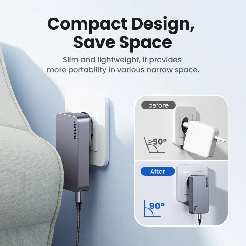 Încărcător USB-C GaN 65W cu Quick Charge 4.0