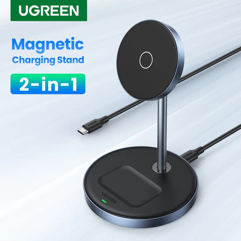 Încărcător wireless magnetic 2-in-1 pentru iPhone și AirPods