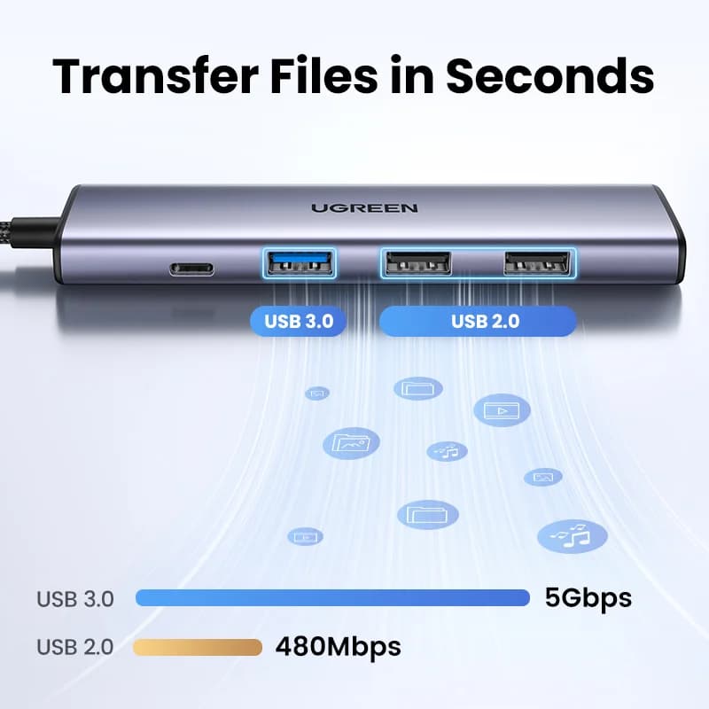 Hub USB-C cu HDMI 4K, SD/TF și PD 100W