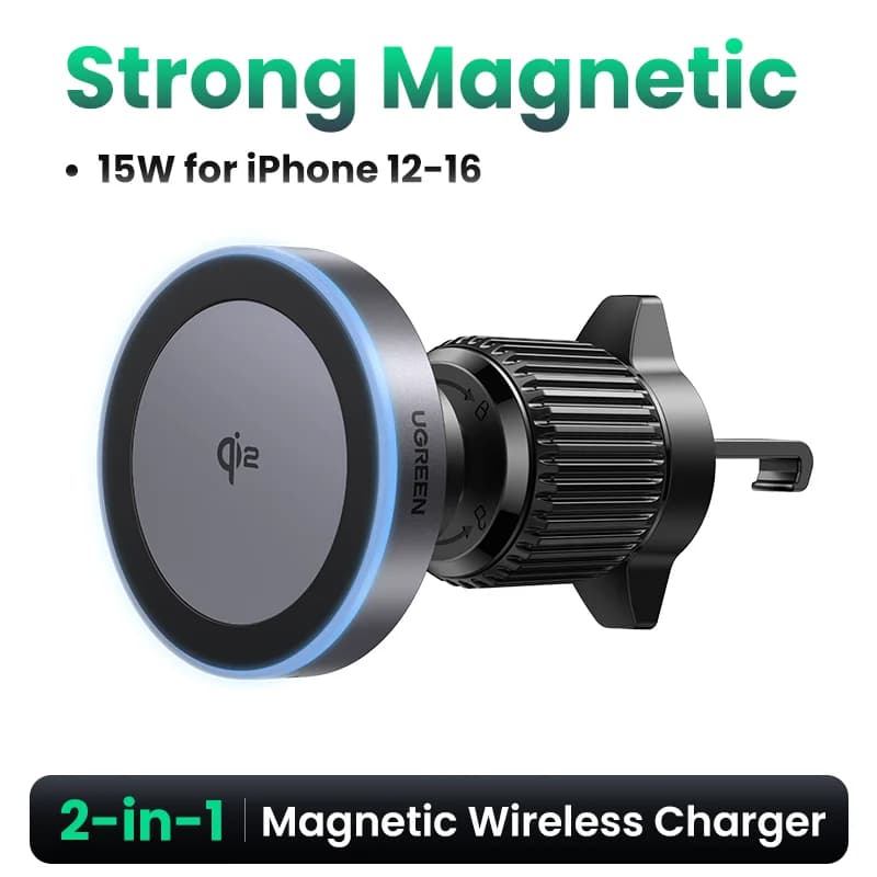 Încărcător auto wireless magnetic Qi2.2, 25W